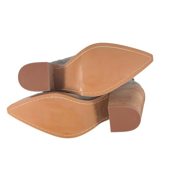 MARC FISHER LTD GADRI LEATHER HEELED BOOTIE IN GRAY NWOT WOMEN'S SIZE 8.5 - Picture 9 of 13